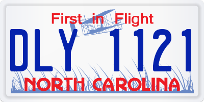 NC license plate DLY1121