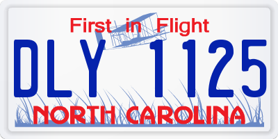 NC license plate DLY1125
