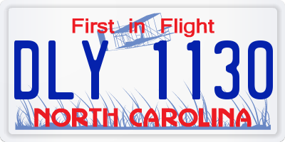 NC license plate DLY1130