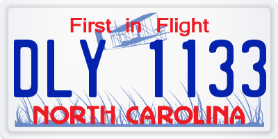 NC license plate DLY1133
