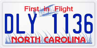 NC license plate DLY1136