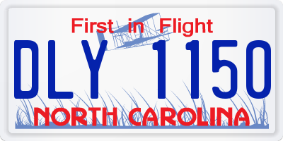 NC license plate DLY1150