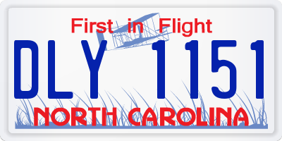 NC license plate DLY1151