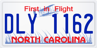 NC license plate DLY1162