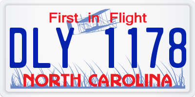 NC license plate DLY1178