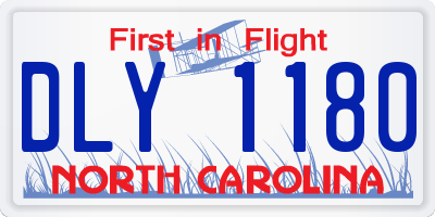 NC license plate DLY1180