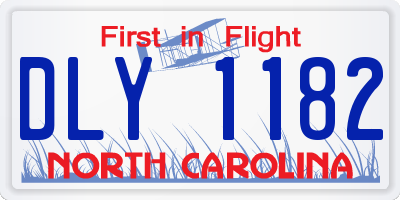 NC license plate DLY1182