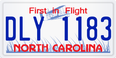 NC license plate DLY1183