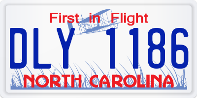 NC license plate DLY1186