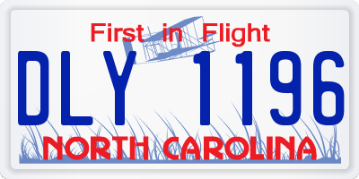 NC license plate DLY1196