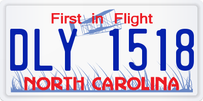 NC license plate DLY1518
