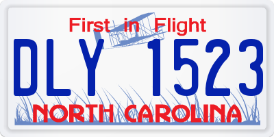 NC license plate DLY1523