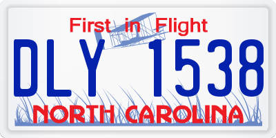 NC license plate DLY1538