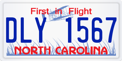 NC license plate DLY1567