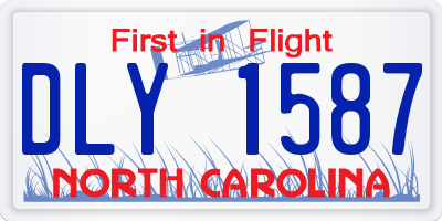 NC license plate DLY1587