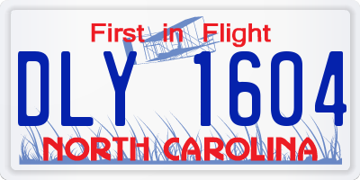 NC license plate DLY1604