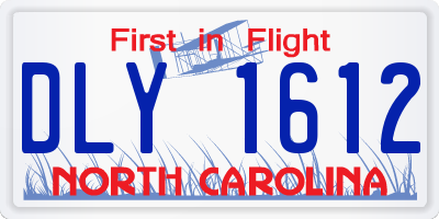 NC license plate DLY1612
