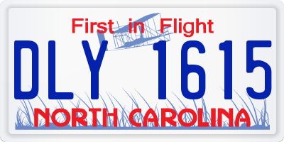 NC license plate DLY1615