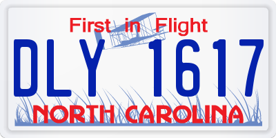 NC license plate DLY1617