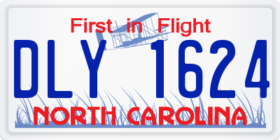 NC license plate DLY1624