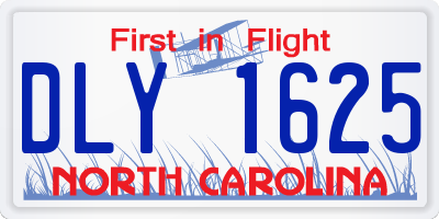 NC license plate DLY1625
