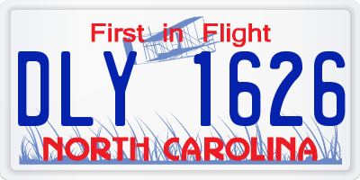 NC license plate DLY1626