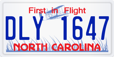 NC license plate DLY1647