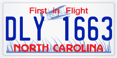 NC license plate DLY1663