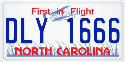 NC license plate DLY1666