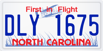 NC license plate DLY1675