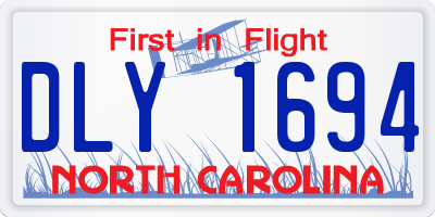 NC license plate DLY1694