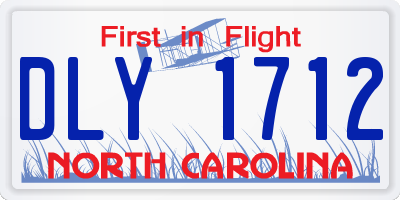 NC license plate DLY1712