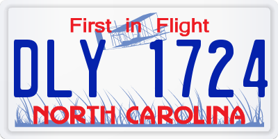 NC license plate DLY1724