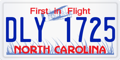 NC license plate DLY1725