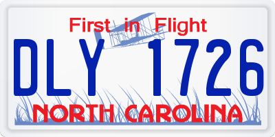 NC license plate DLY1726