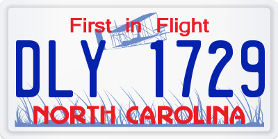 NC license plate DLY1729