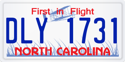 NC license plate DLY1731