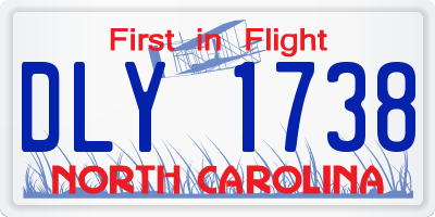 NC license plate DLY1738
