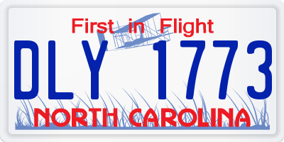 NC license plate DLY1773