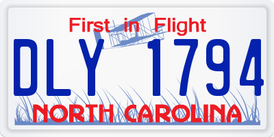 NC license plate DLY1794