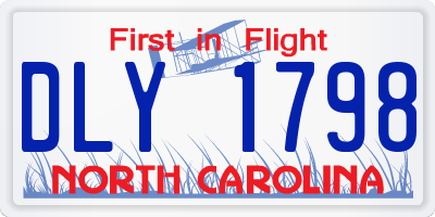 NC license plate DLY1798