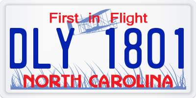 NC license plate DLY1801