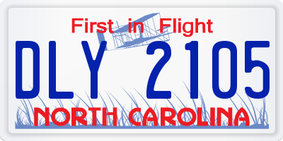 NC license plate DLY2105