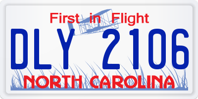 NC license plate DLY2106