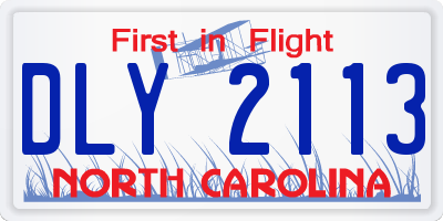 NC license plate DLY2113