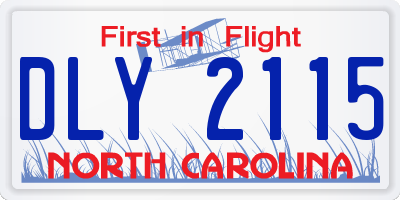 NC license plate DLY2115