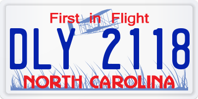 NC license plate DLY2118