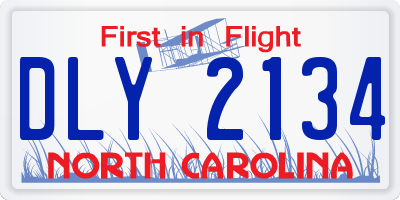 NC license plate DLY2134