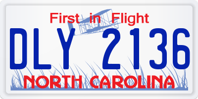 NC license plate DLY2136