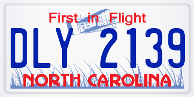 NC license plate DLY2139